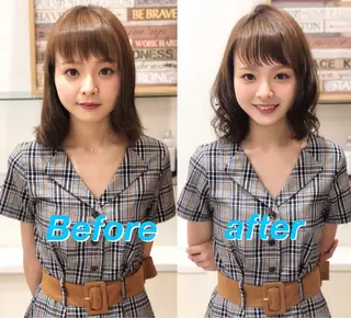 ミディアム パーマ ディレクター ノナカのヘアスタイル