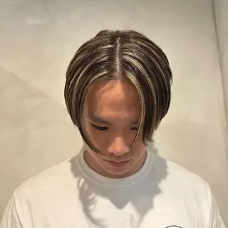 ショート カラー メンズ Aust hair Stella新宿所属・Yuki☺︎パーマ レイヤーカットウルフのヘアスタイル