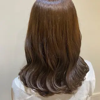 セミロング 艶カラー/韓国風ヘア 🩵shioneのヘアスタイル