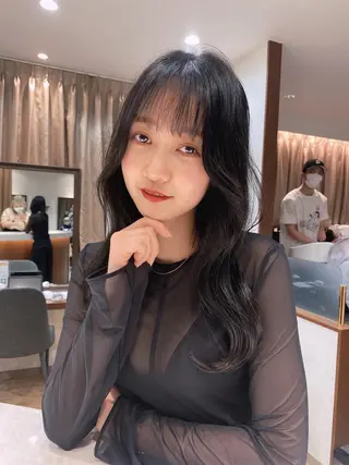 ロング 顔周り🇰🇷韓国 レイヤー/モエのヘアスタイル