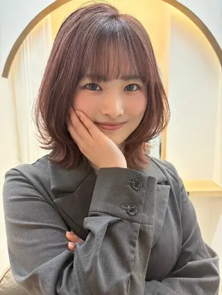 カラー ミディアム メンズ ヘアメイク ハイトーン キャロのヘアスタイル