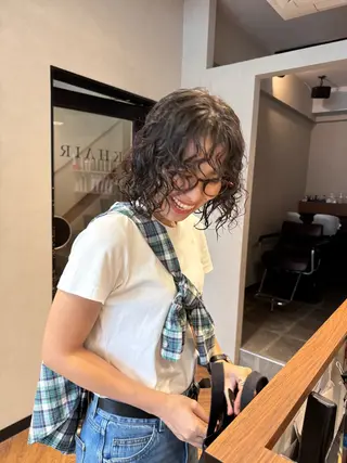 ミディアム パーマ 門野 優羽のヘアスタイル
