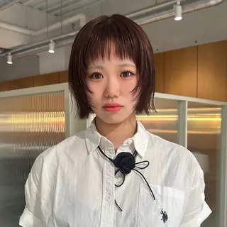 ミディアム カラー ベージュ/暖色🧸 ハイトーン/ninaのヘアスタイル