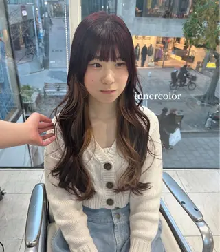 ロング カラー ありむらもえ/ インナーカラーのヘアスタイル