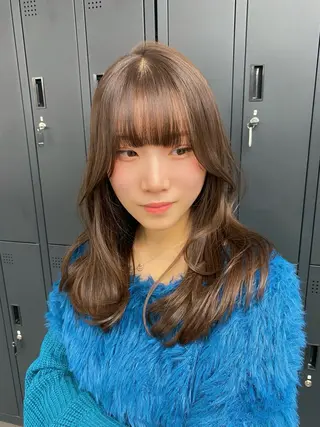 セミロング カラー 韓国風/艶カラー/ 透明感/水野啓太のヘアスタイル