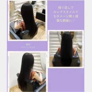 ロング カラー 艶髪の専門/酸熱×髪 質改善×カットKONのヘアスタイル
