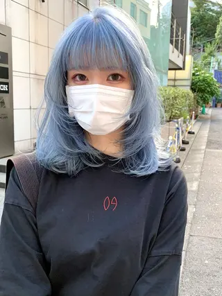 ミディアム カラー ヘアアレンジ ハイトーン/美髪矯正 🍃大江拓実のヘアスタイル