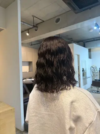 ミディアム デジタルパーマ/ 艶カラー/神野楓のヘアスタイル