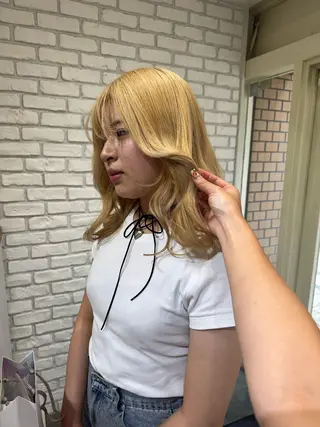 セミロング カラー 阿部 ことみのヘアスタイル