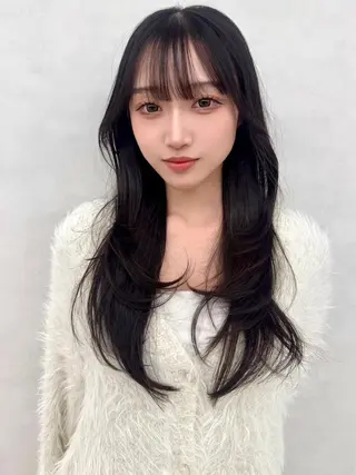 ロング カラー ヘアアレンジ ✨韓国レイヤー/ 透明感カラー✨冨永剛のヘアスタイル