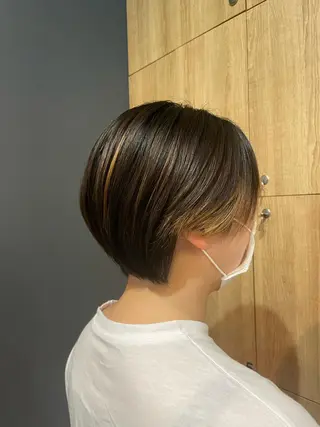 ショート 鎌取/透明感カラー /ボブ/顔まわりのヘアスタイル