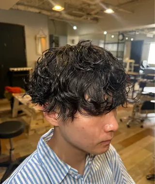 ショート パーマ メンズ メンズカット/パーマ 艶カラーTAIGA︎のヘアスタイル