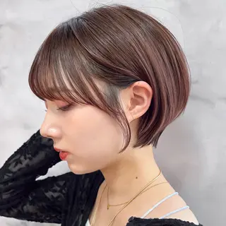 ショート カラー ⭐️顔周りのこだわり 可愛くします⭐️岡安のヘアスタイル