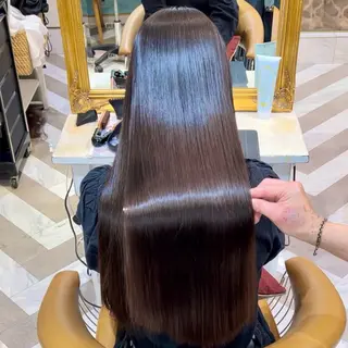 セミロング カラー ヘアアレンジ 髪質改善【縮毛矯正】 美髪ボブを量産する人のヘアスタイル