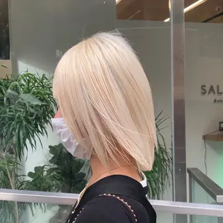 ミディアム カラー サロウィン(SALOWIN)原宿iori店所属・れい🫧 ハイトーン特化のヘアスタイル
