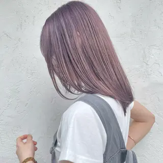 セミロング カラー 顔周りカット× 髪質改善【リョウ】のヘアスタイル