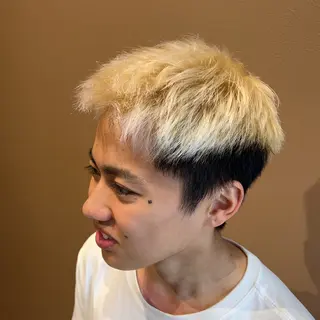 カラー メンズ keita💫暖色系 💫ハイトーン💫のヘアスタイル