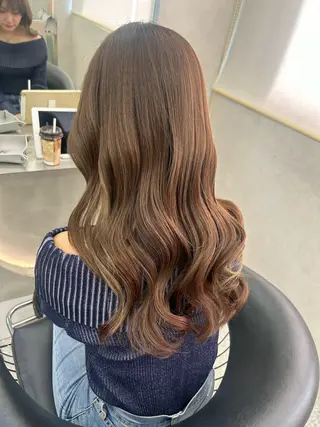 セミロング カラー ヘアアレンジ fumika🎀 韓国ヘア×ベージュのヘアスタイル