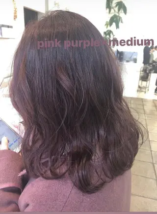 ミディアム カラー 本山　くせ毛のカット 尾島光季のヘアスタイル