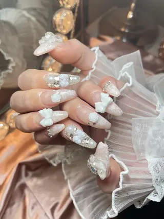 ネイル 23時まで❤︎韓国、 ワンホンネイルのネイルデザイン