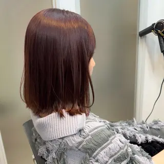 ショート たぴ。ぱつっとボブ /暖色艶カラー🍒のヘアスタイル