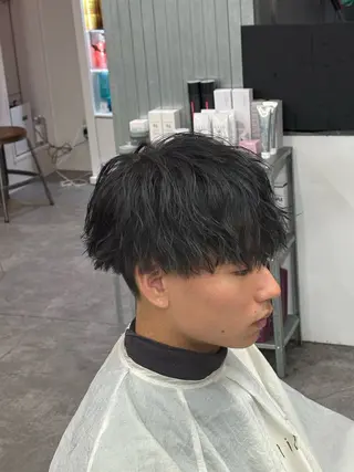 ショート パーマ メンズ 町田/波巻き/ シャドウ/メンズのヘアスタイル