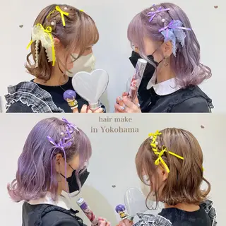 ミディアム ヘアアレンジ エクステ/ハイトーン 🐏☁️miminaのヘアスタイル