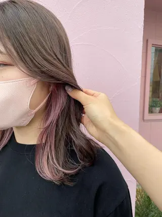 ミディアム カラー ひなた 艶カラー/渋谷のヘアスタイル