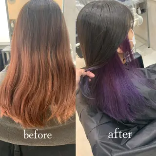 セミロング カラー ヘアアレンジ VIM hairおもろまち店のヘアスタイル