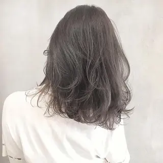 ミディアム カラー レイヤー/ベージュ カラー/ハシモトのヘアスタイル