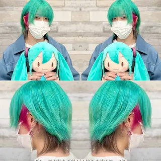 ショート カラー "PEPPU "所属・派手髪、ハイトーン ショートヘアShinのヘアスタイル