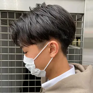 ショート メンズ アイブロウ 【メンズ縮毛矯正】 田中秀斗のヘアスタイル