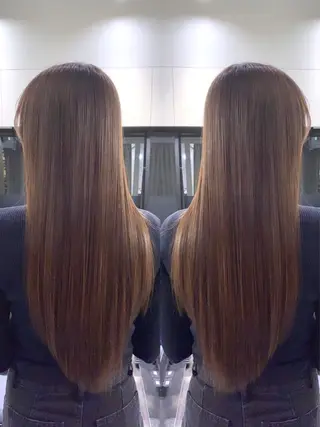 ロング 韓国風レイヤーカット 艶カラー🫧菊池のヘアスタイル