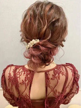 セミロング ヘアアレンジ セットサロン      ラフテル所属・大阪/ヘアアレンジ /似合わせset💐のヘアスタイル