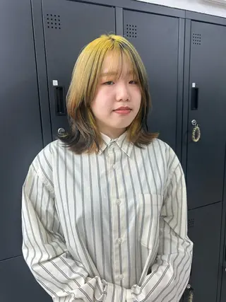 ミディアム ダブルカラー/韓国 ヘア/さわのあかねのヘアスタイル