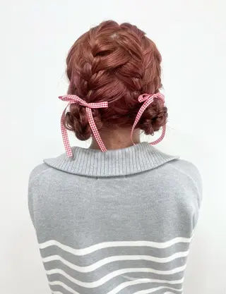 ミディアム ヘアアレンジ ヘアセットサロン /上坪愛美のヘアスタイル