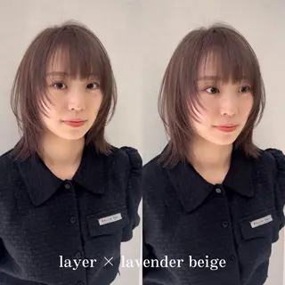 セミロング カラー パーマ ヘアアレンジ JYUNESU所属・韓国・韓国ヘア 髪質改善のヘアスタイル