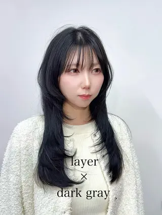 ロング 岡崎/レイヤーカット ／縮毛矯正/美髪のヘアスタイル