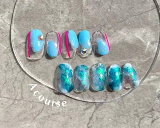 ネイル 0203ムニムサン 💙Mihoのネイルデザイン