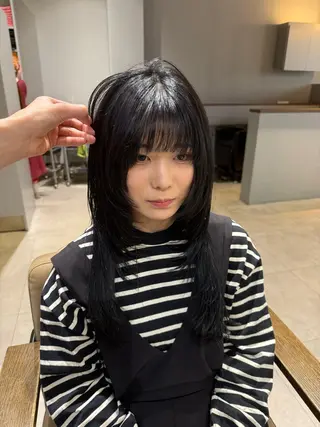 ロング カラー エマ ピボット 中川店所属・富原崇太/ 透明感カラー/韓国風のヘアスタイル