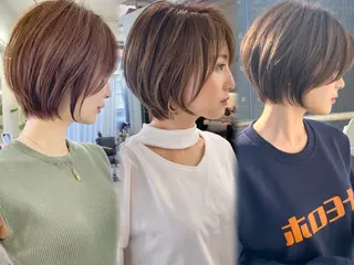 ショート ショート レイヤー ロンド エメのヘアスタイル