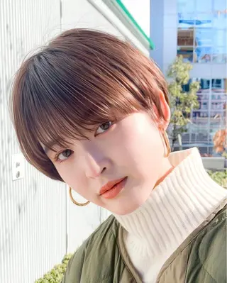 ショート ショートヘア くすみカラー、大場猛のヘアスタイル