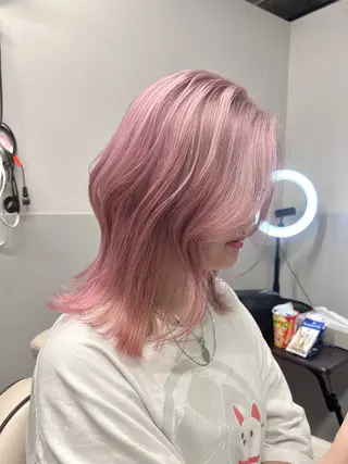 ミディアム カラー EGO所属・ブリーチカラー💖 rukaのヘアスタイル