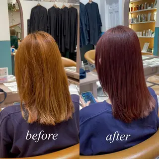 セミロング カラー 韓国レイヤー 🧸🤍ちずみのヘアスタイル