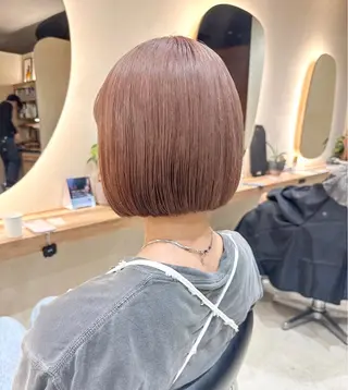 ショート 縮毛矯正/ ケアブリーチ/モカのヘアスタイル