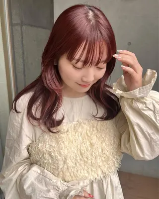 ミディアム カラー ヘアアレンジ yuuka/ボブ/ダ ブルカラー/髪質改善のヘアスタイル