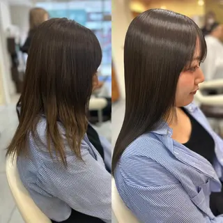 セミロング パーマ 髪質改善/縮毛矯正 /ブリーチ矯正/岡部のヘアスタイル