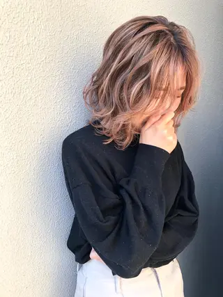 ミディアム カラー ZOA classic hair所属・東 みのりのヘアスタイル