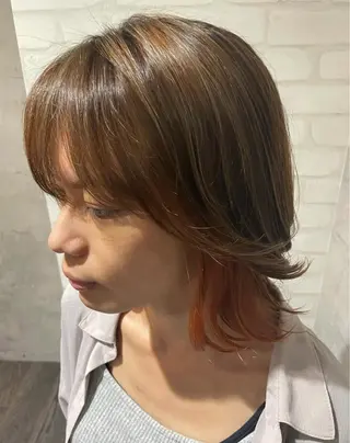 ミディアム カラー ヘアアレンジ Aloa横浜所属・トップスタイリスト Shoyaのヘアスタイル