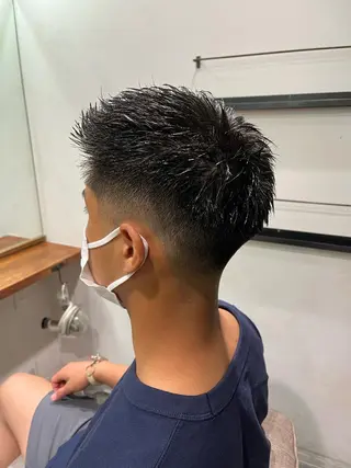 ショート メンズ アイブロウ 京都駅メンズカット/ パーマ/Keigoのヘアスタイル